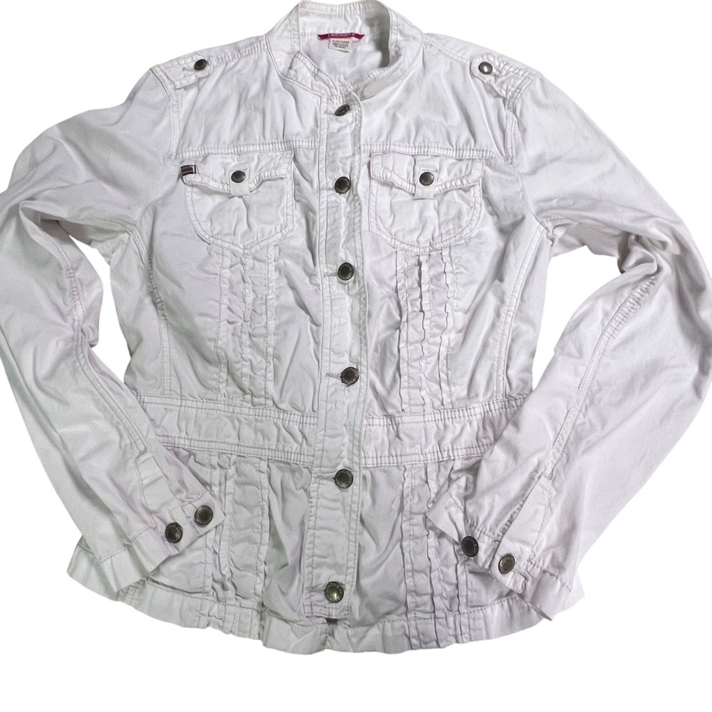 VTG Unionbay White‎ Jacket XL Button Babydoll Trucker y2k Grunge Fairy 2000s